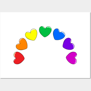 Rainbow Hearts Posters and Art